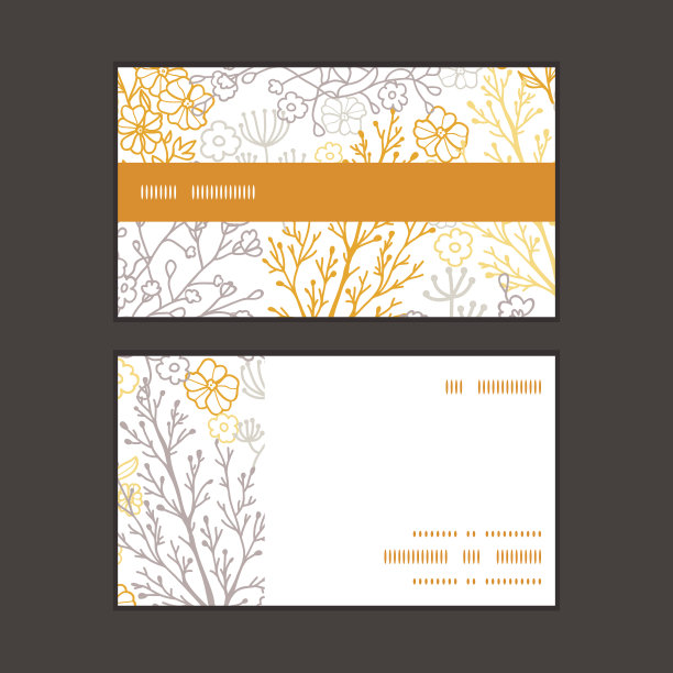 向量魔法花横向条纹框架图案名片套图片下载