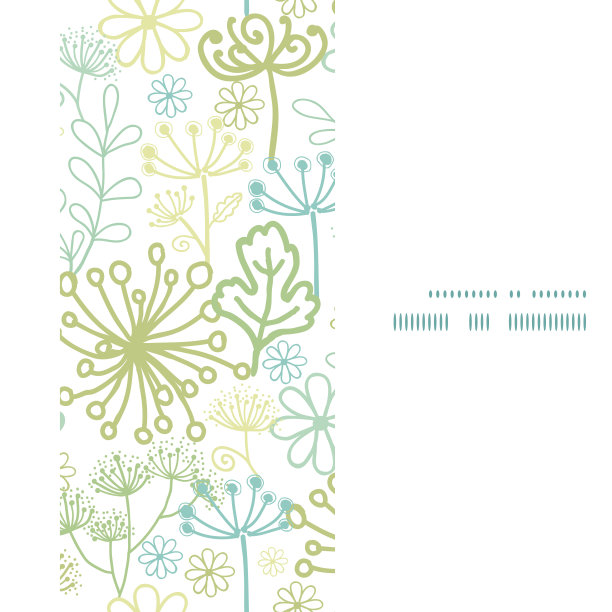 向量神秘的绿色园林垂直框架无缝格局背景图片下载