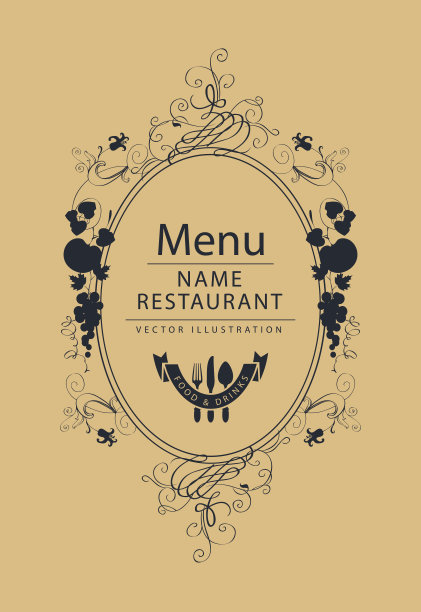 框架菜单与花卉装饰图片下载