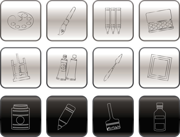 画家，绘画和绘画图标图片下载