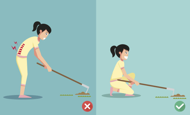 锄头挖地的最佳和最差位置图片下载