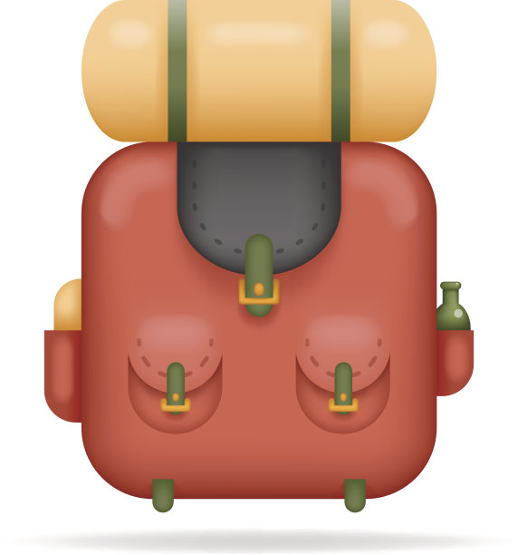 背包旅行旅行假期夏季春季概念3d卡通设计图片下载