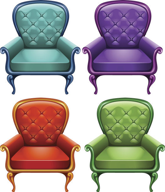 四种颜色的扶手椅图片下载