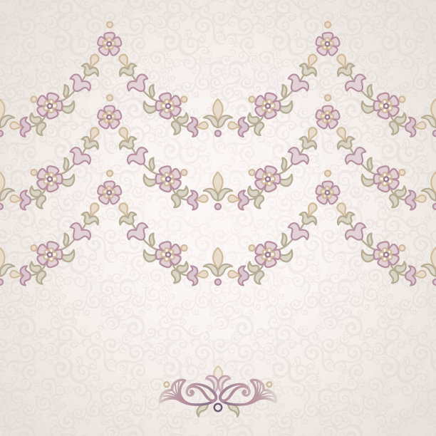 向量花边界在东方风格。图片下载