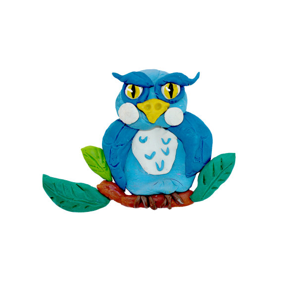 橡皮泥动物3D渲染雕塑孤立在白色图片下载