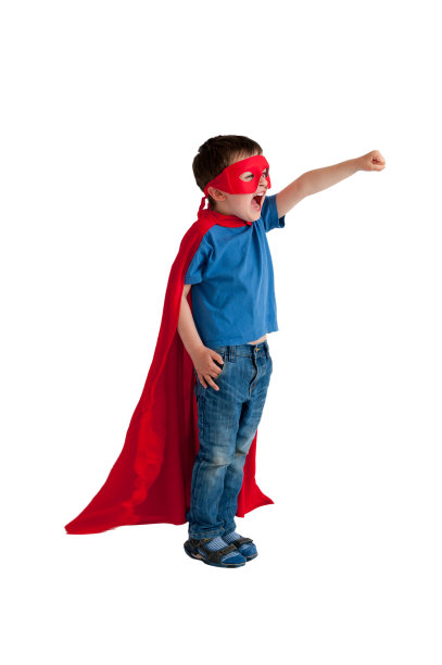 超级英雄男孩被隔离在白色图片下载