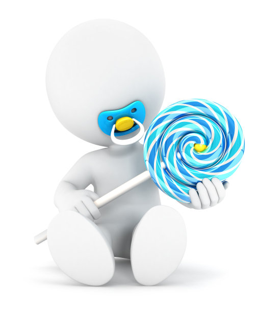 3d白种人宝宝和棒棒糖图片下载