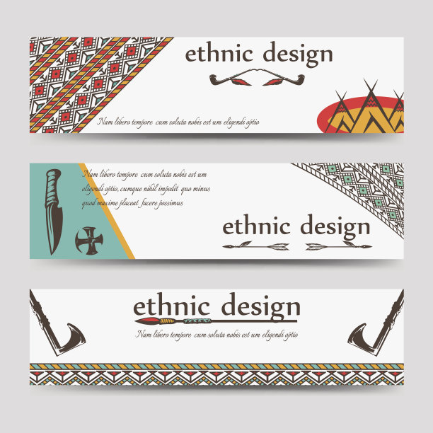 民族设计横幅模板图片下载