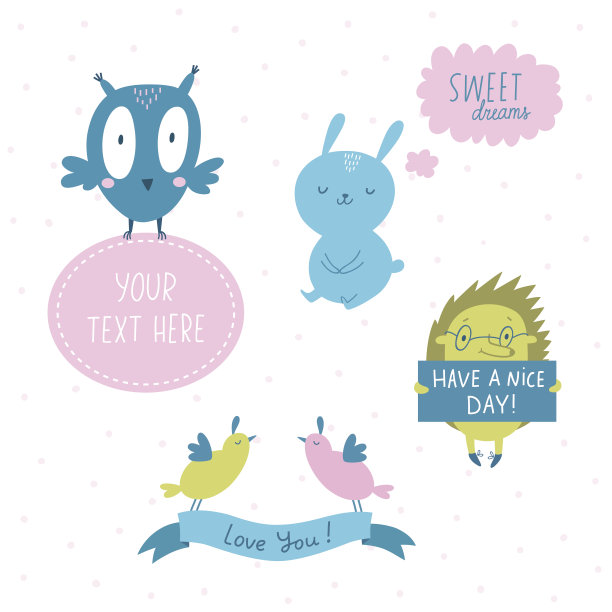 可爱动物向量集图片下载