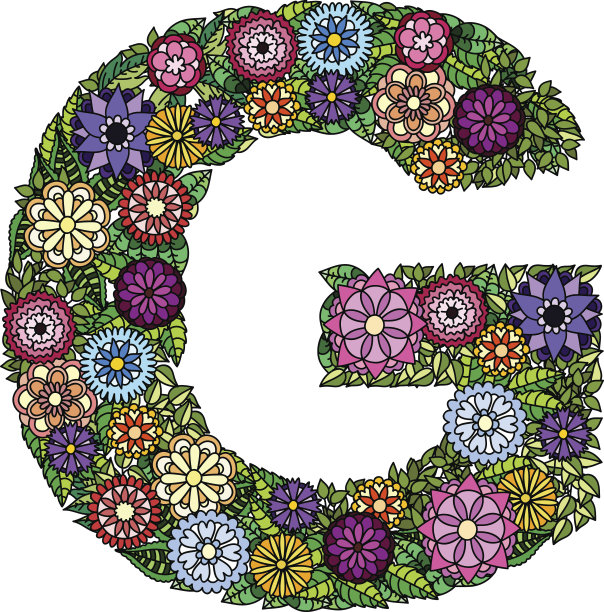 花字母G。图片下载