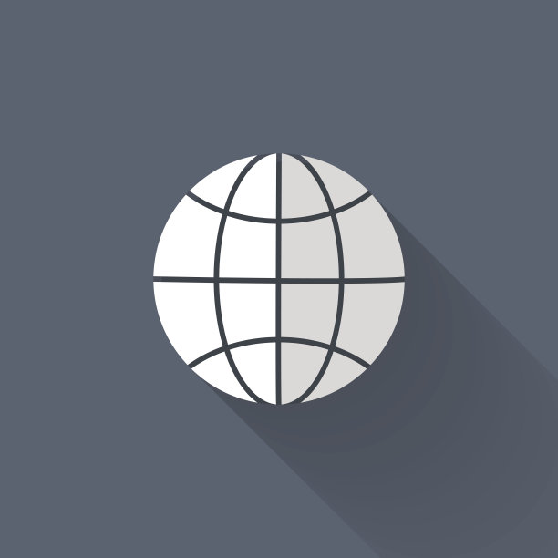 白色和灰色的地球仪图标在蓝色图片下载