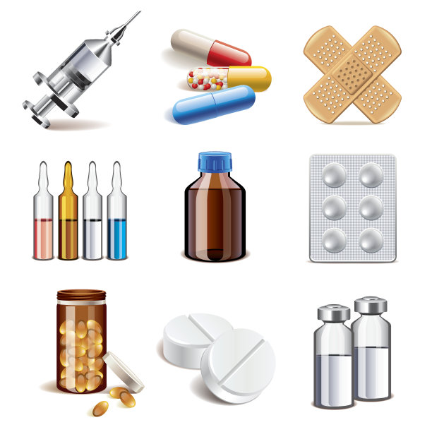 医疗药品图标矢量集图片下载