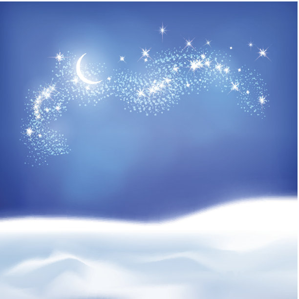 向量抽象冬夜背景图片下载