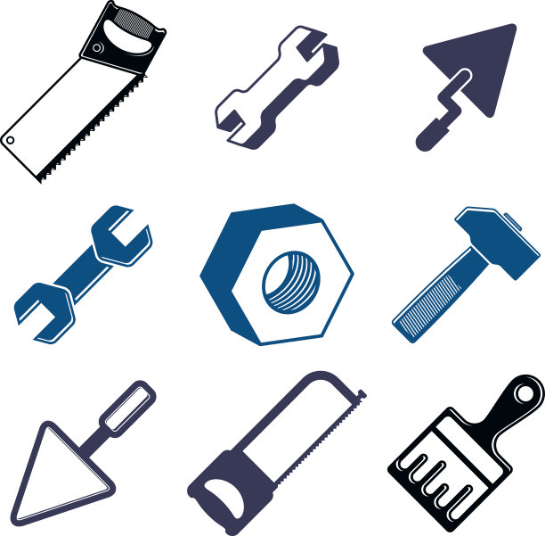 一套3d详细的工具，修复主题风格化图形元素图片下载