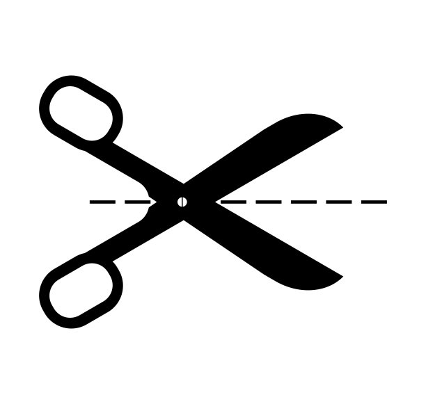 剪子和切割线孤立在白色背景图片下载