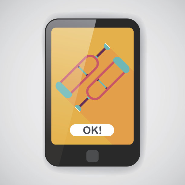 拐杖平图标与长影子图片下载