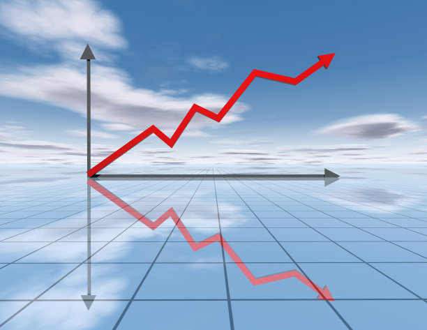 业务图和反光背景与天空和云彩图片下载