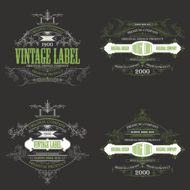 老式印刷标签premium -向量图片下载