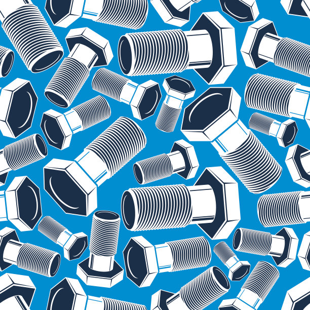 螺栓3d无缝模式。高度详细的专业工作工具。图片下载