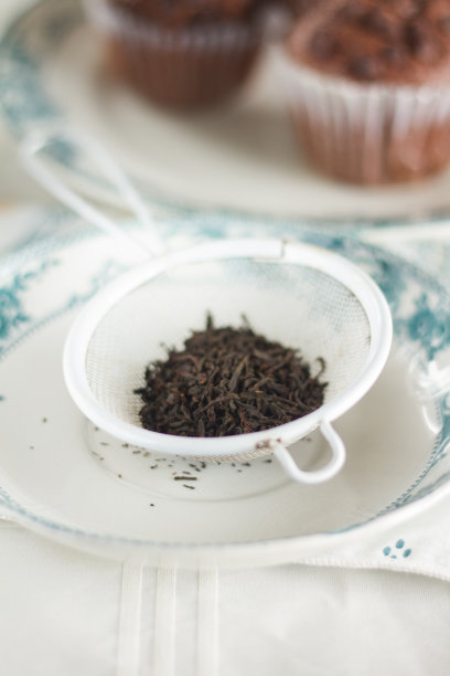 东方茶配巧克力松饼图片下载