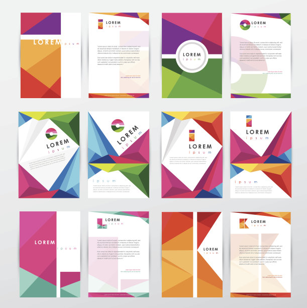 大集时尚的几何三角形设计风格的信头图片下载