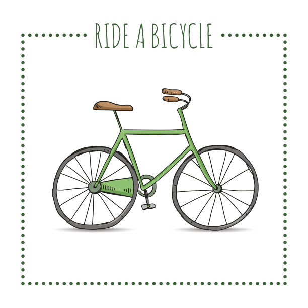 手绘矢量自行车在白色的背景图片下载