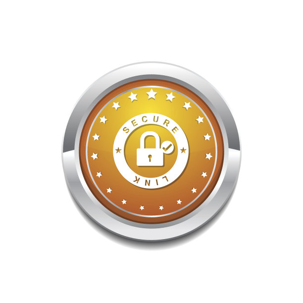 安全链接黄色矢量图标按钮图片下载