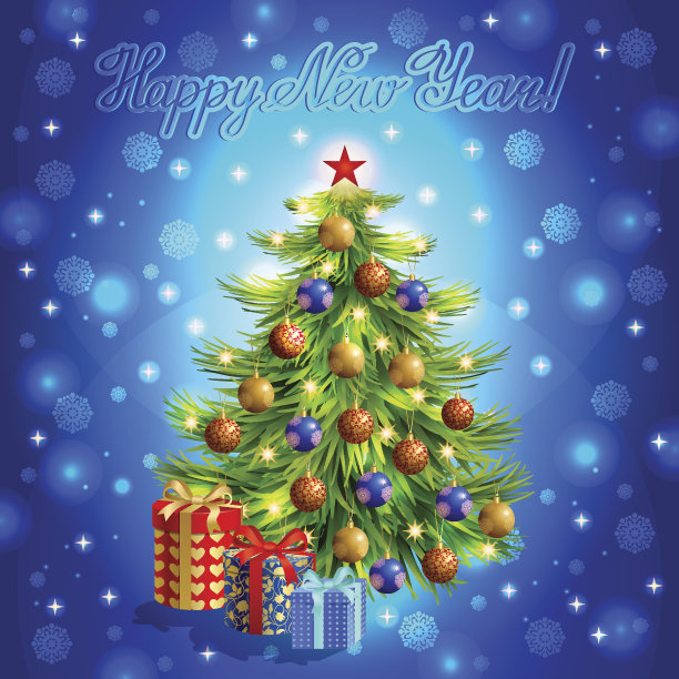 矢量圣诞贺卡与礼物图片下载