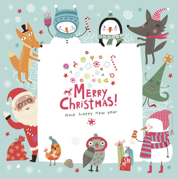 可爱的圣诞背景人物图片下载