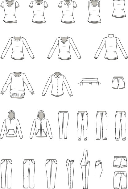 女装，服装插图图片下载