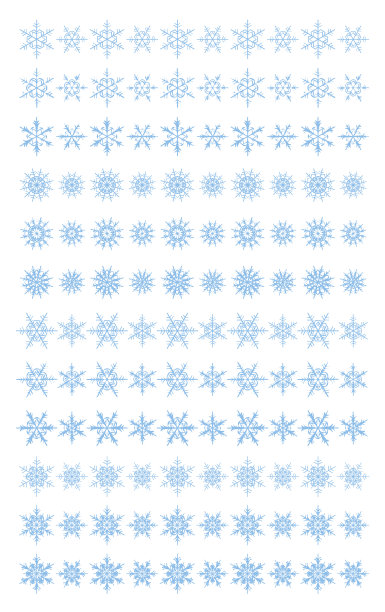 一组涂鸦雪花矢量边界图片下载