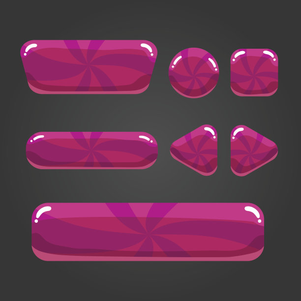 设置条纹按钮卡通风格-3图片下载