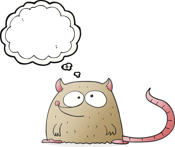 思想泡泡卡通鼠标图片下载