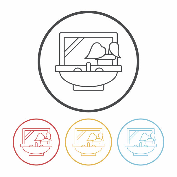 镜面盆线图标图片下载