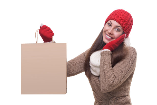 拿着购物袋的女人图片下载