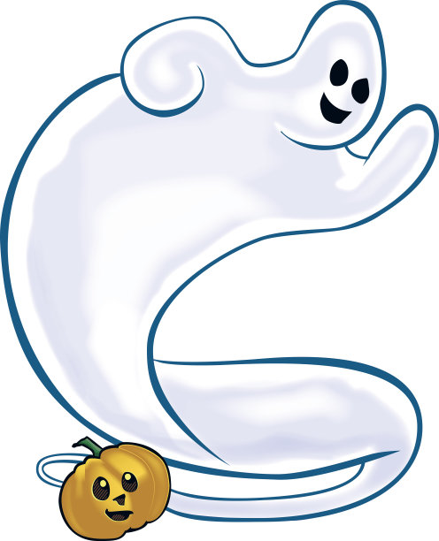 快乐的幽灵和南瓜图片下载