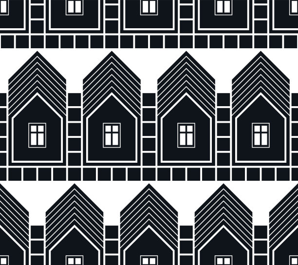 黑色和白色的抽象向量房屋和村舍背景图片下载