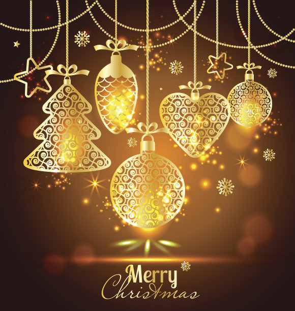 新年贺卡圣诞快乐。明亮的新年玩具图片下载