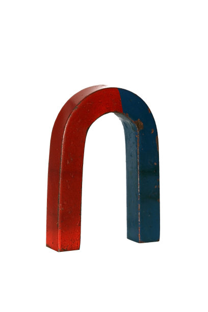 白色背景上的单极磁铁图片下载