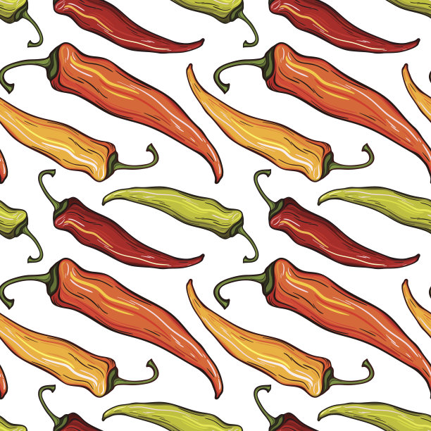 无缝图案的装饰辣椒图片下载