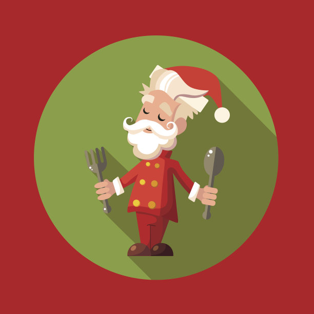 圣诞和新年卡通圣诞老人卡片图片下载