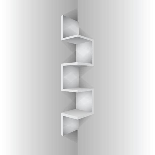 空的白色搁板家具客厅角落图片下载