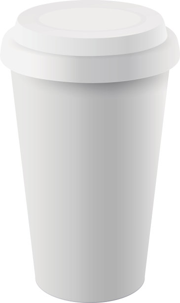 带盖子的一次性塑料杯，矢量插图图片下载