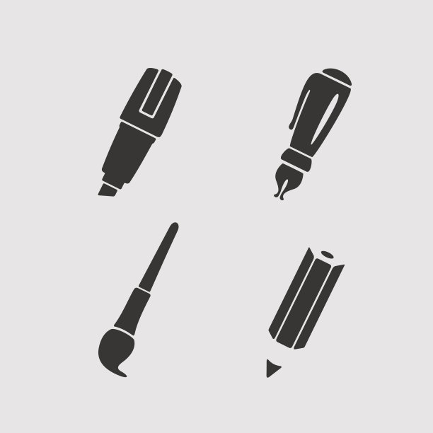 一套书写文具工具图片下载