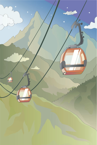 卡通山索道图片下载