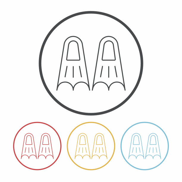 潜水鳍线图标图片下载