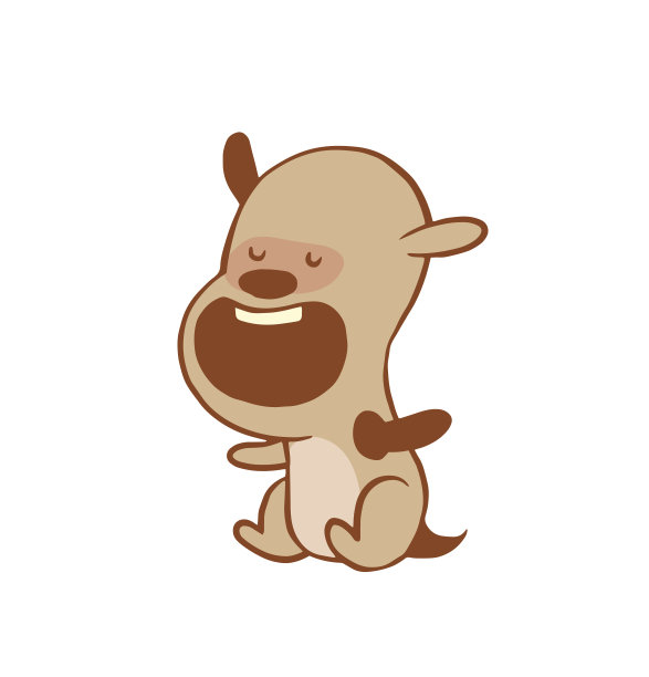 有趣的小狗张着嘴坐着，彩色图像图片下载