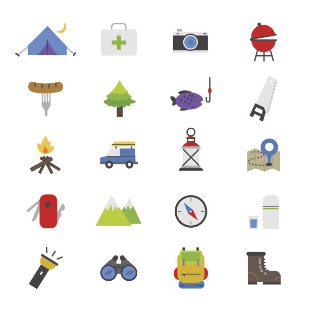 野营单色图标图片下载
