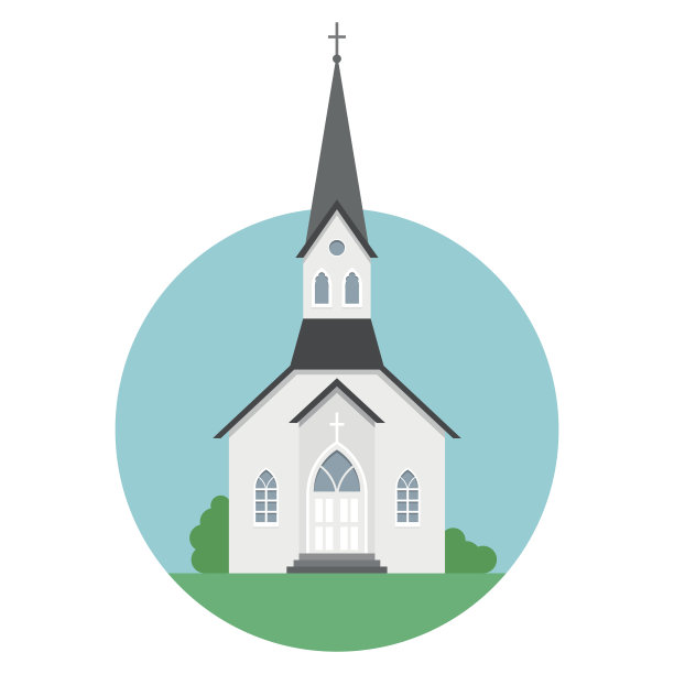 扁平风格的教堂图片下载