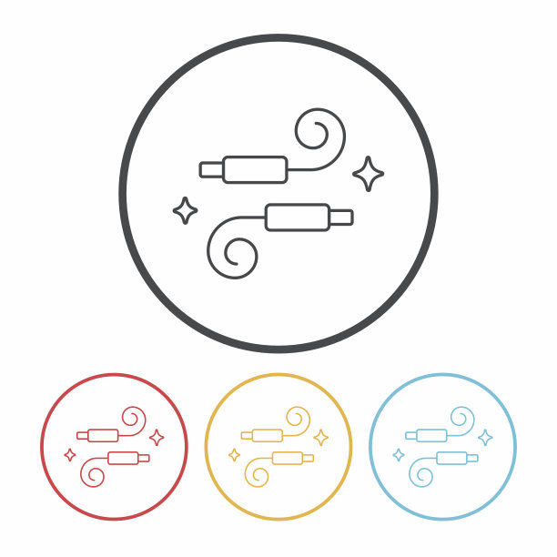 派对装饰丝带线图标图片下载